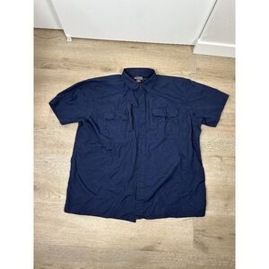 Eotac Operator Grade Blue Vented Short Sleeve Button Up Shirt Mens Size XL